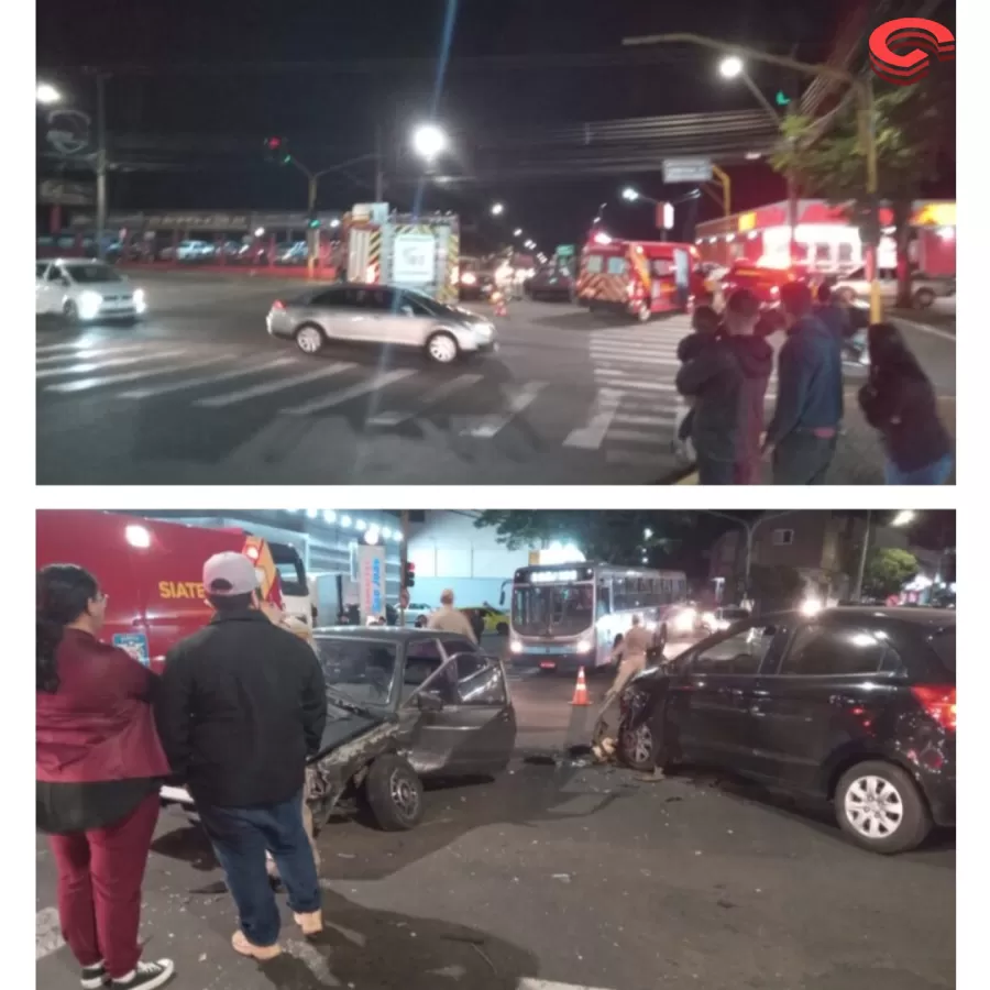 Batida entre carros deixa um ferido na Avenida Minas Gerais em Apucarana