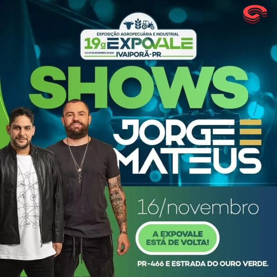 Jorge e Mateus são atrações confirmadas na ExpoVale em Ivaiporã 