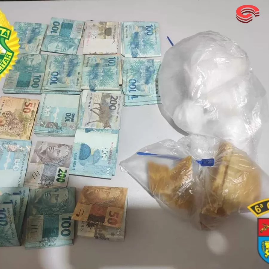 Em Ivaiporã, homem é preso com drogas e quase 16 mil reais em dinheiro. 