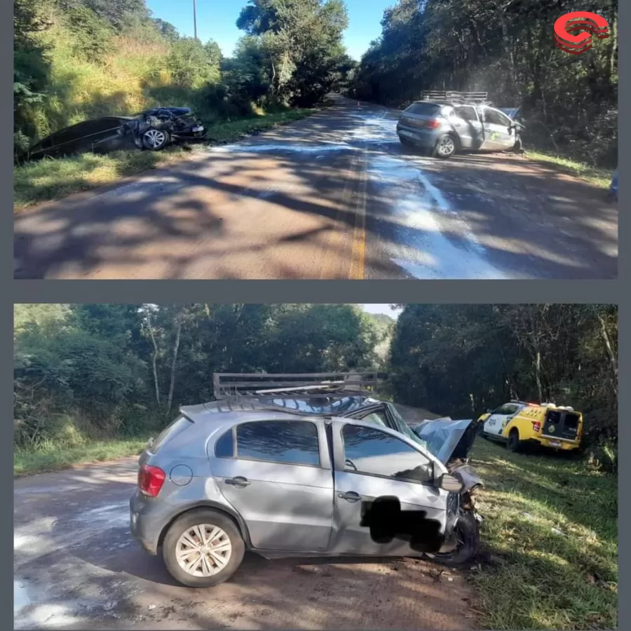 Acidente em Santa Maria do Oeste envolve três veículos e deixa jovem gravemente ferido