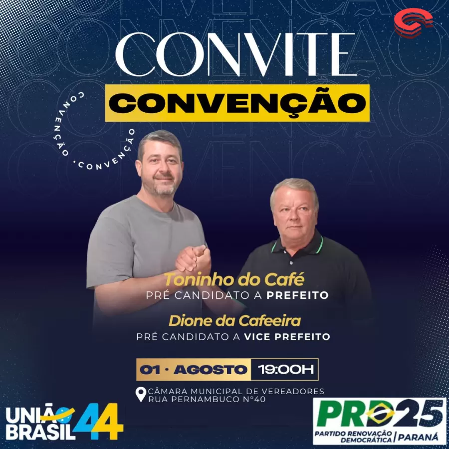 Eleições-2024: Toninho do Café e Dione da Cafeeira confirmam ser pré-candidato á prefeito e vice em Grandes Rios. 